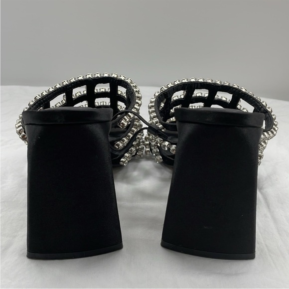 NEW! Zara Boho Black Heeled Mules With Rhinestones. EU37. - Picture 8 of 12